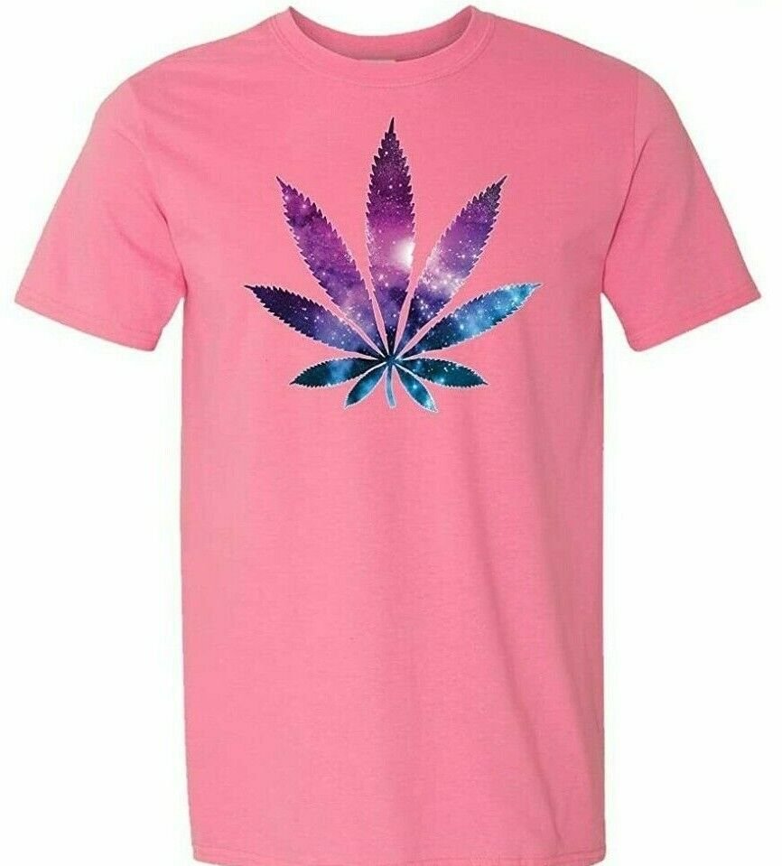 Cannabis T-Shirt Galaxy Weed Colorful Unisex Men Women 12 Colors Soft Cotton Tee S to 3XL