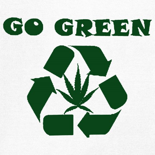 Go Green Women's V-Neck T-shirt Funny Weed Marijuana 420 7 colors size S to 2XL