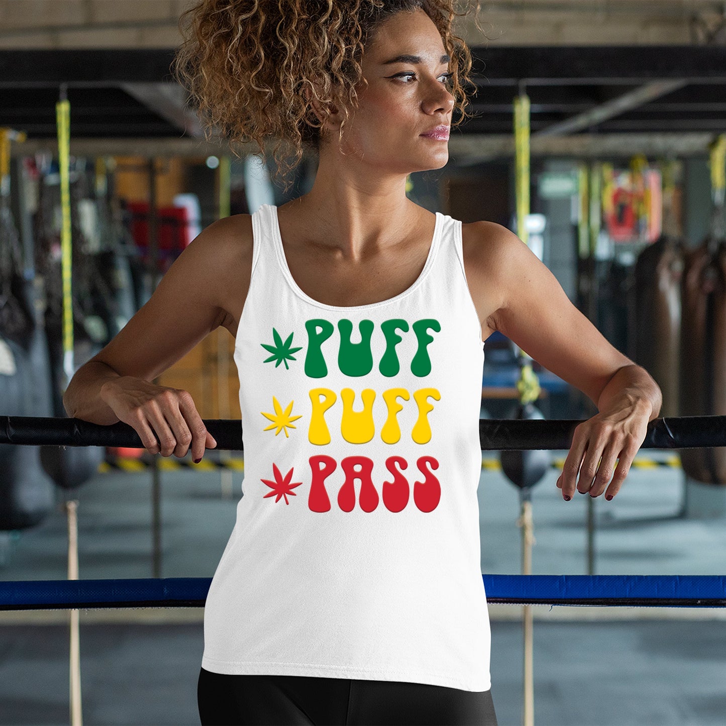Puff Puff Pass Women's Tank Top 420  Pot Leaf   5 colors size M to 2XL