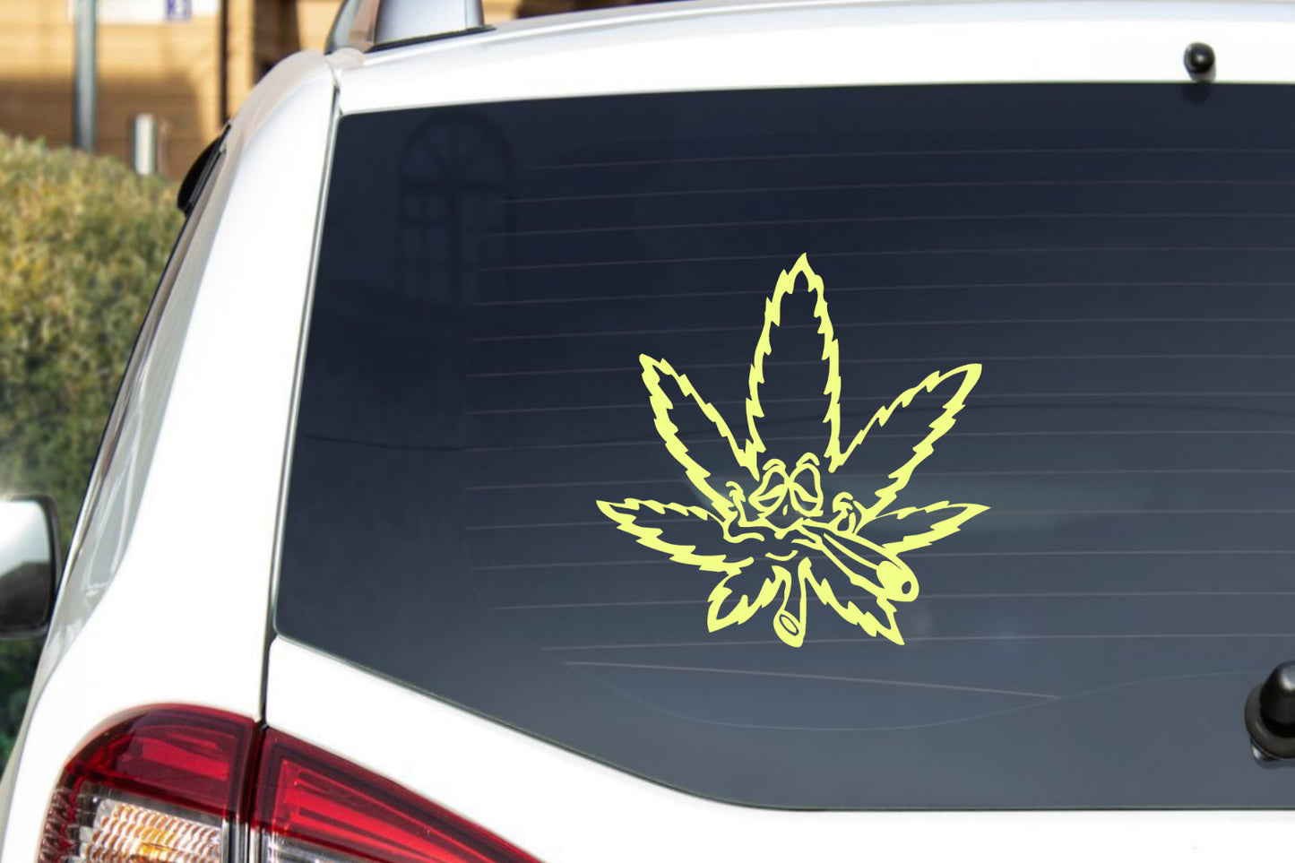 420 Pot Leaf Funny Face  Decal Vinyl Sticker  12 colors 6 sizes 3 inch to 10 inch stick anywhere