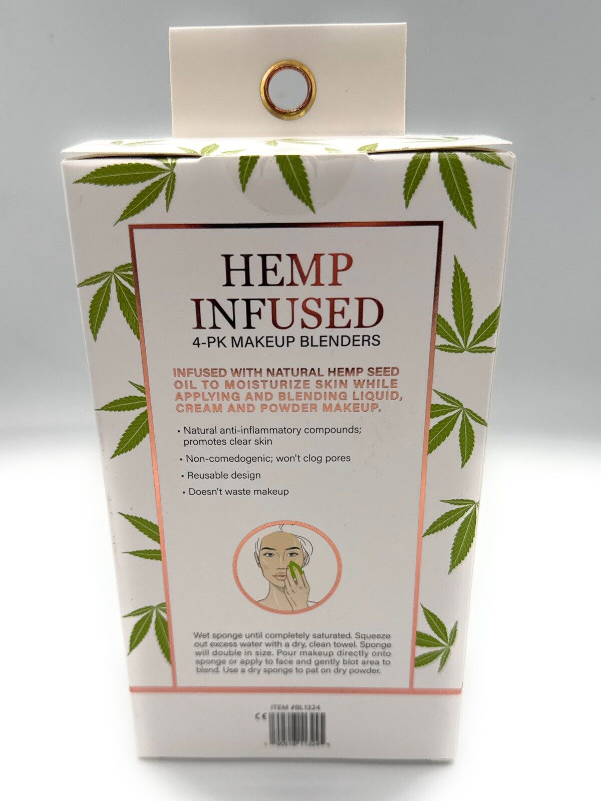 4 Pack Makeup Blenders Hemp Infused  With Real Seed Oil Dry Or Wet Use New