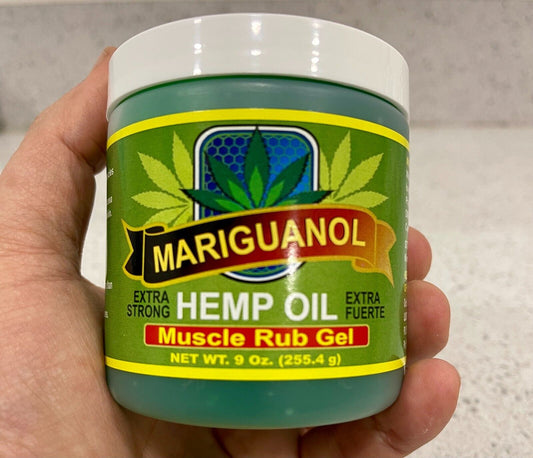 Hemp Oil Muscle Rub Gel 9 oz extra strong formula for joint and muscle pain relief.