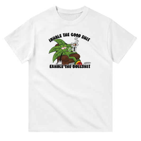 Heavyweight unisex crewneck t-shirt for cannabis enthusiasts, 100% cotton, classic fit, graphic design.
