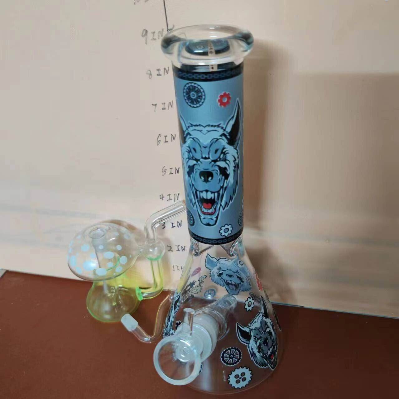 Smoking Water Pipe Glow In the Dark Bong + Glow Glass Hookah Mushroom Bubbler - Maryjanes Bong Shop