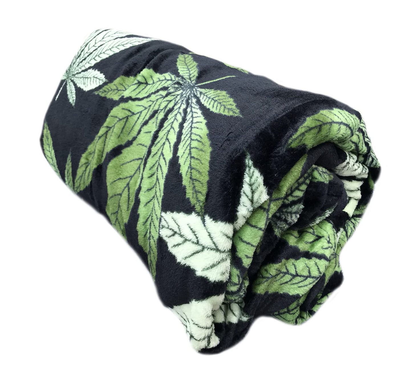 King Marijuana Leaf Fleece Plush Microfiber Super Soft Premium Warm Cozy Bed Blank...