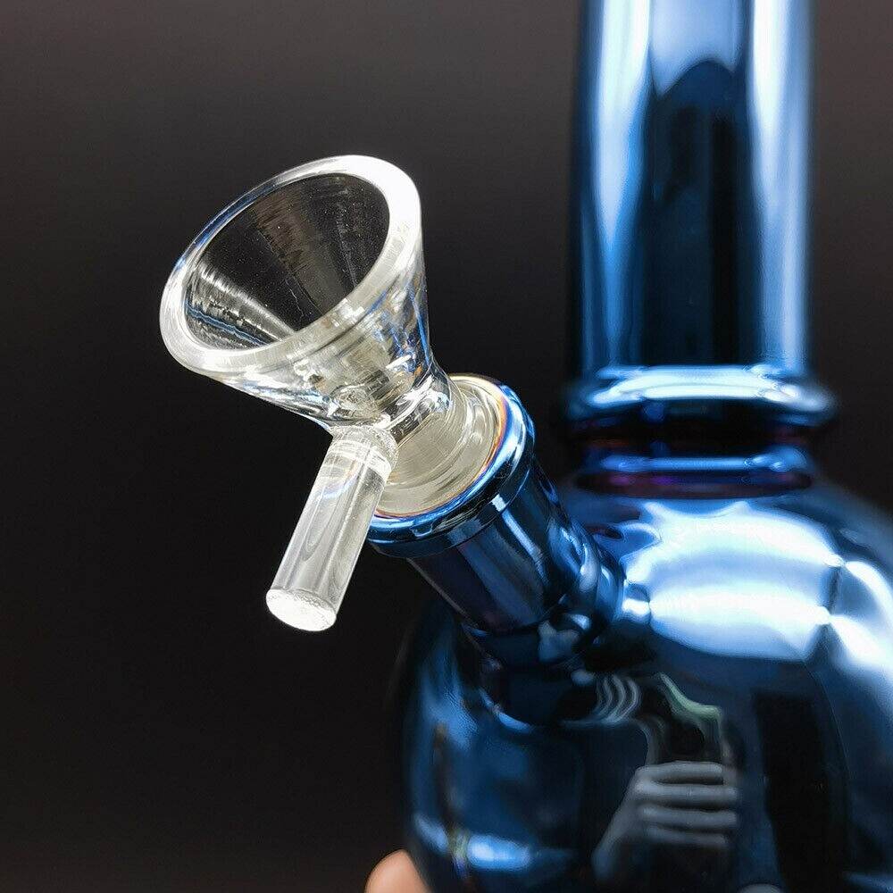 8inch Blue Reflective Water Pipe Hookah Smoking Shisha Glass Bong Hookah Bubbler - Maryjanes Bong Shop