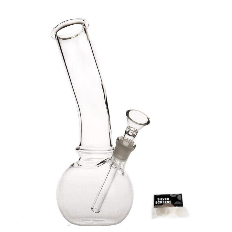 8" Glass Bong Classic Clear Borosilicate Hookah Water Pipe with 14mm Bowl