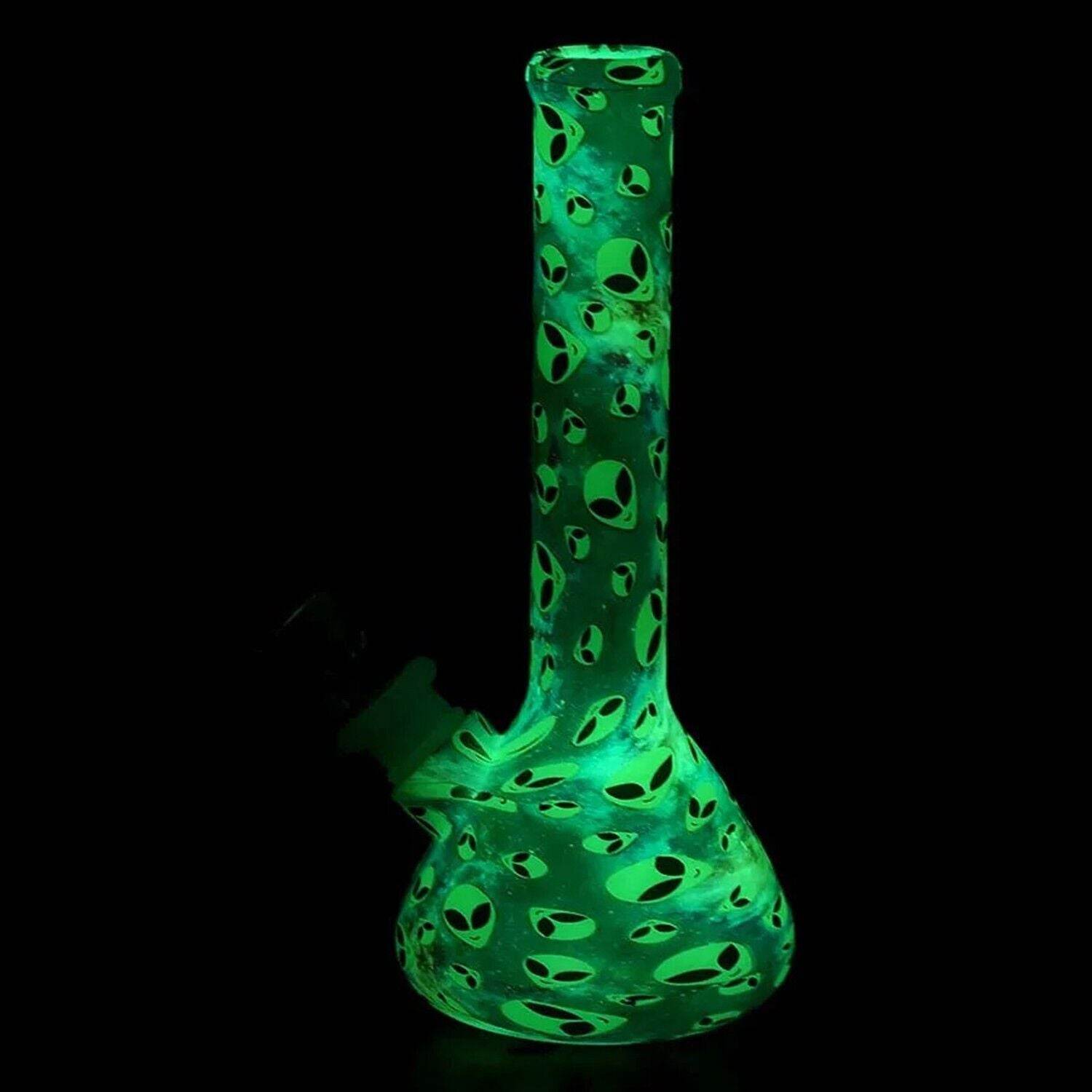 Silicone Hookah Water Pipe Bong, Luminous Alien Pattern Home with 13mm glass bow - Maryjanes Bong Shop