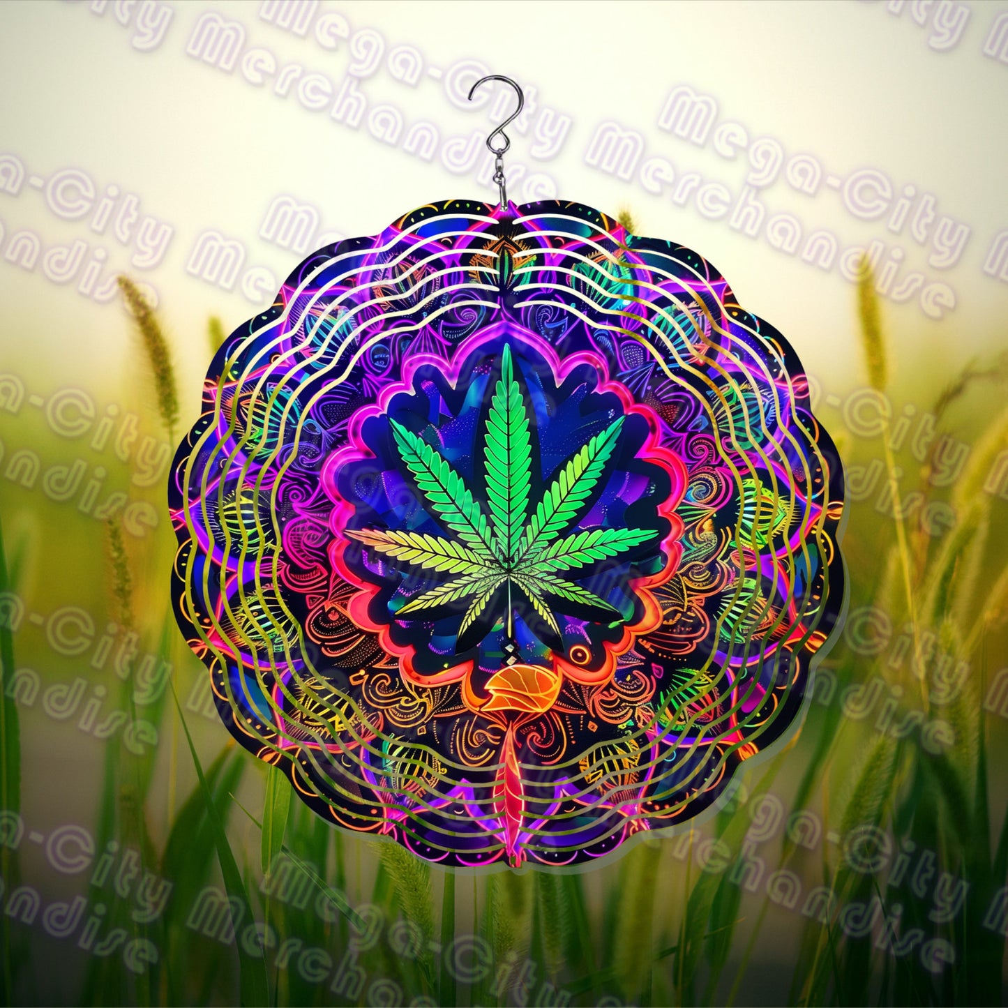 420 Themed 10inch Wind Spinner 6 Cool Styles with fluorescent option!