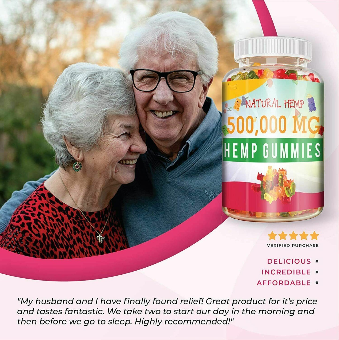 Natural Gummies for Stress Relief - Great for Pain Relief, Insomnia & Anxiety