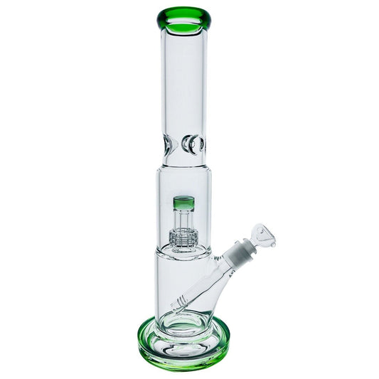 15" heavy glass bong with beaker design and 14mm bowl.