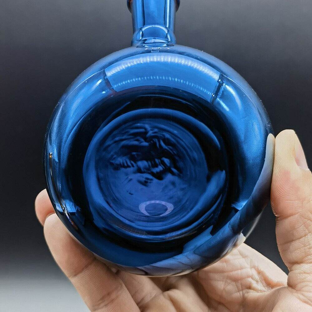 8inch Blue Reflective Water Pipe Hookah Smoking Shisha Glass Bong Hookah Bubbler - Maryjanes Bong Shop