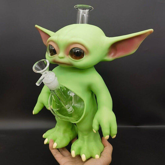 28.5cm Green Monster Hookah Silicone Water Pipe Smoking Hand Pipes W/ Glass Bowl - Maryjanes Bong Shop