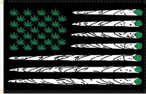 USA Marijuana 9 Point Leaf Flag 3x5FT banner with weed design.