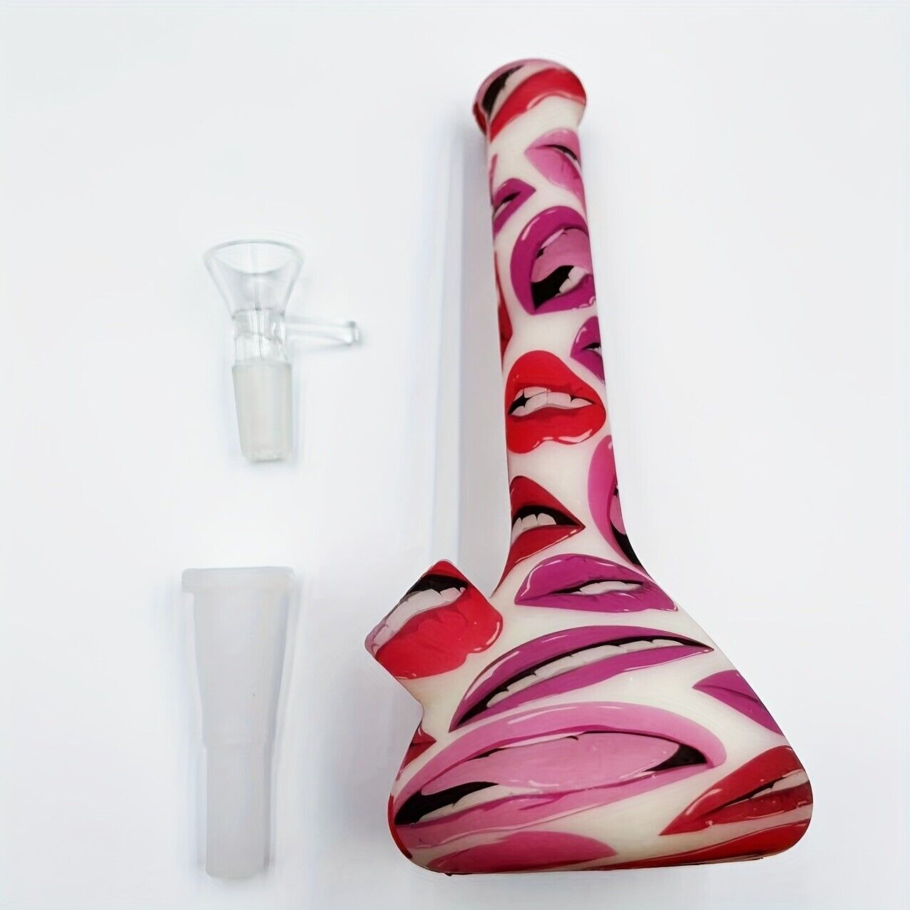 Silicone Luminous Water Pipe, 7.5" Flaming Lips Theme Luminous Silicone Smoking