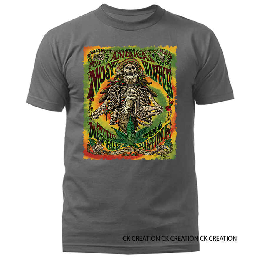Most Wanted Marijuana Weed Pot Cannabis Graphic T-shirt 13 Colors sizes S to 5XL