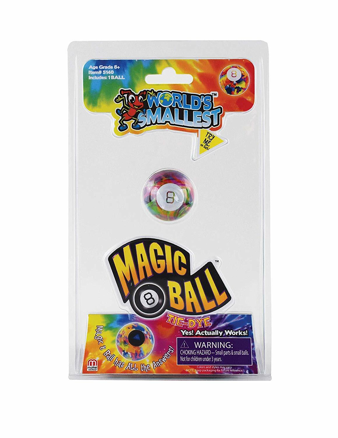 TIE-DYE World's Smallest Magic 8 Ball Tye-Die Miniature Mini Fortune Teller Toy