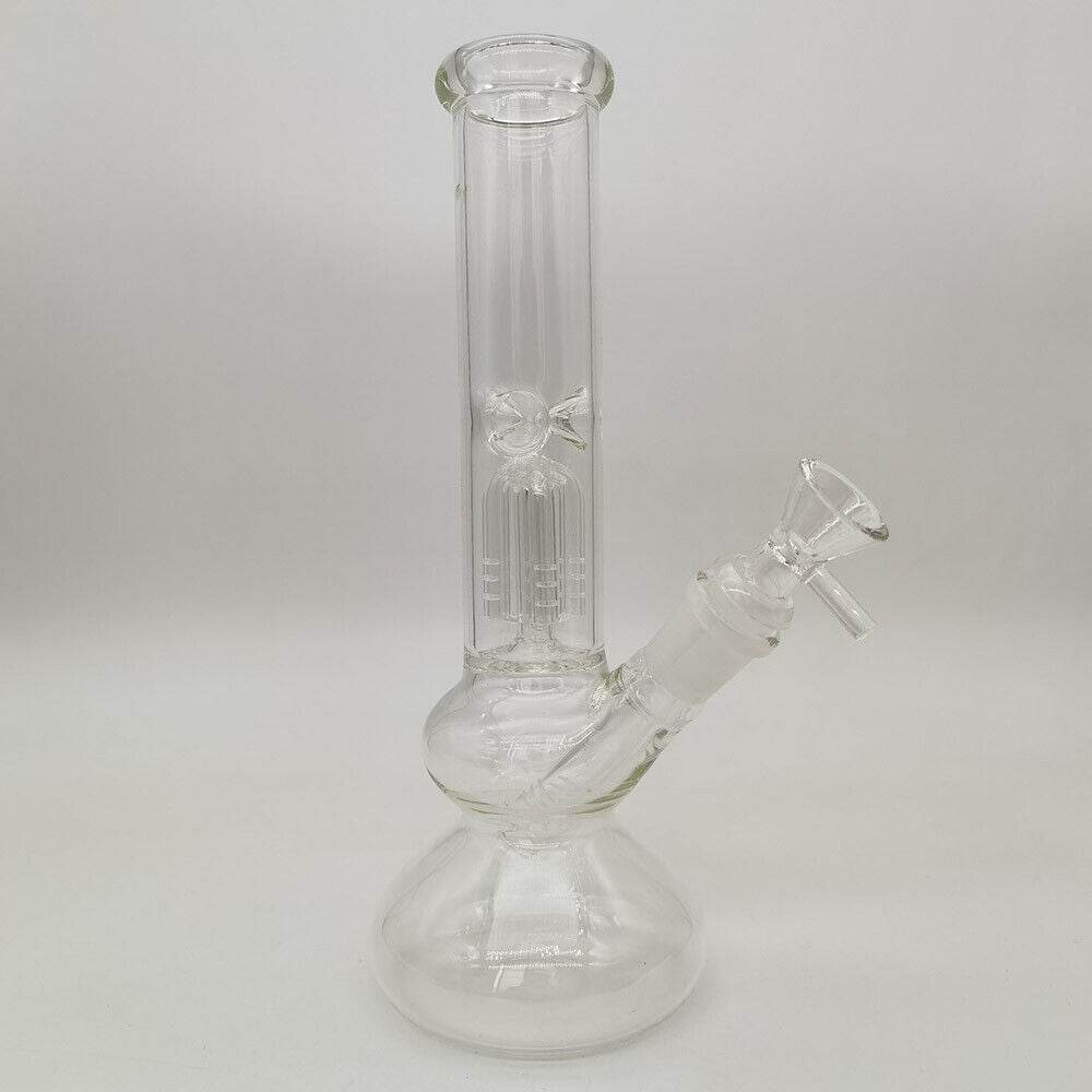 9.6inch Heavy Clear Glass Bong Water Pipe Smoking Pipes Hookah Percolator Bongs - Maryjanes Bong Shop