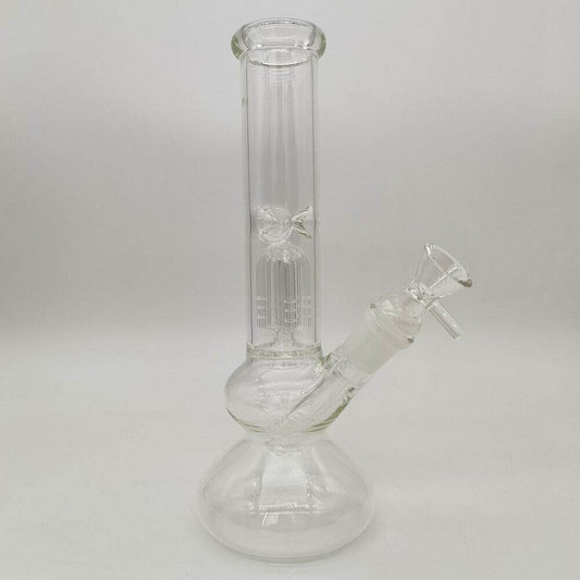 9.6inch Heavy Clear Glass Bong Water Pipe Smoking Pipes Hookah Percolator Bongs - Maryjanes Bong Shop