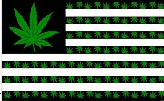 USA Marijuana 9 Point Leaf Flag, 3x5FT Weed Banner, Polyester Nylon Decor.