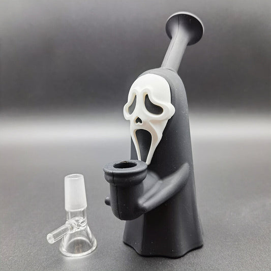 6.3" Faceless Man Silicone Hookah with Glass Bowl Attachment