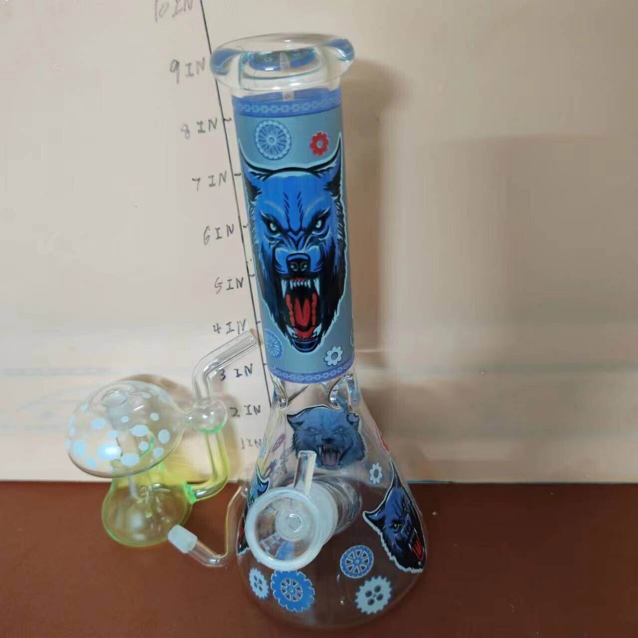 Smoking Water Pipe Glow In the Dark Bong + Glow Glass Hookah Mushroom Bubbler - Maryjanes Bong Shop