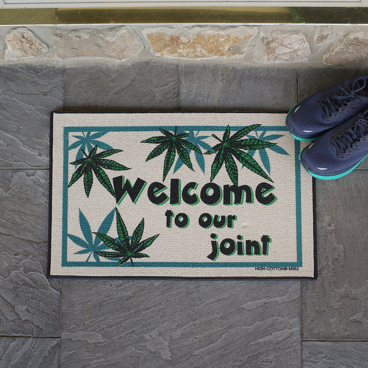 Funny Welcome 2 Joint Outdoor Doormat Novelty Weed Gift Floor Rug Front Door Mat