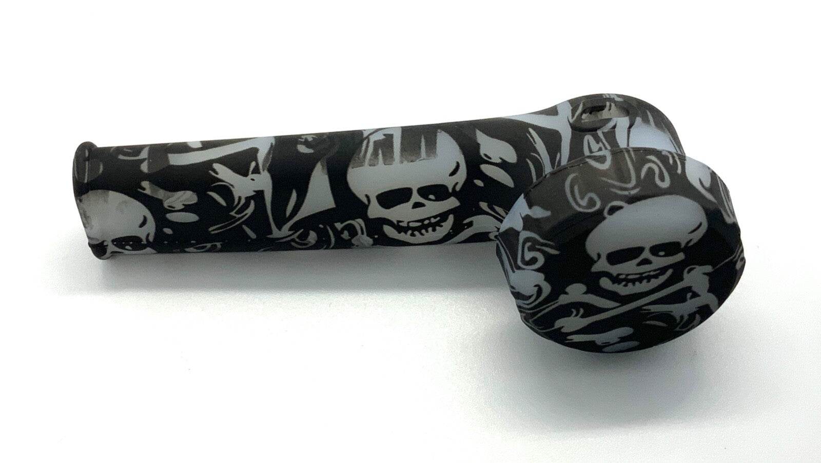 Silicone Smoking Pipe with Glass Bowl w/Cap (glow) US seller - Maryjanes Bong Shop