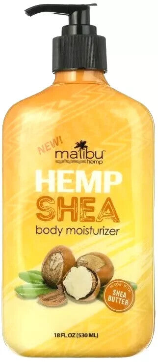 2-PACK, Malibu Tan Hemp SHEA BUTTER Skin Firming Body Moisturizer Lotion, 18 Oz.