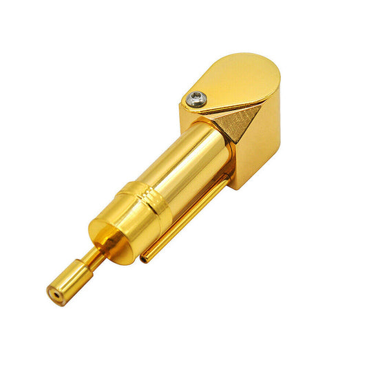 Brass tobacco smoking pipe with stash storage chamber, compact metal design.