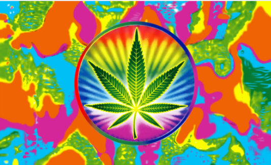 Marijuana Tye Dye Rainbow Weed Leaf Cannabis Peace Flag 3x5 Nylon