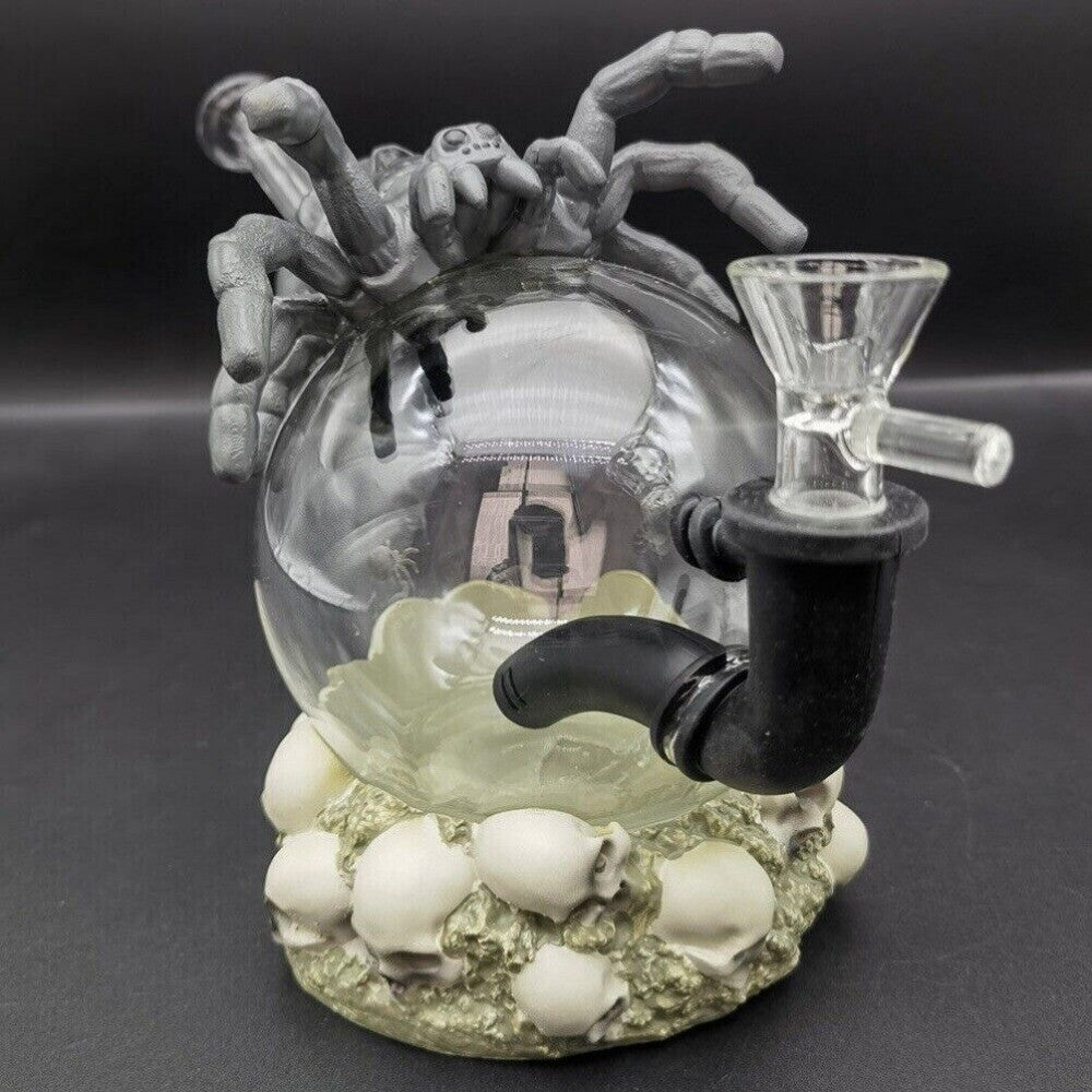 6.1" Skeleton Spider Hookah Silicone Water Pipe Shisha Smoking Bong + 14mm Bowl