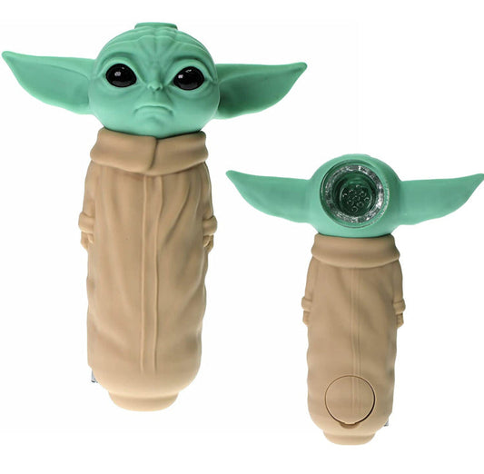 5'' Silicone Star Wars Baby Yoda Hand Pipe with Grogu Design