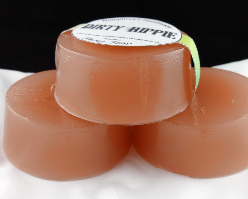 DIRTY HIPPIE Hemp Oil Soap, Detergent Free, Patchouli Glycerin Bar Puck Hippy