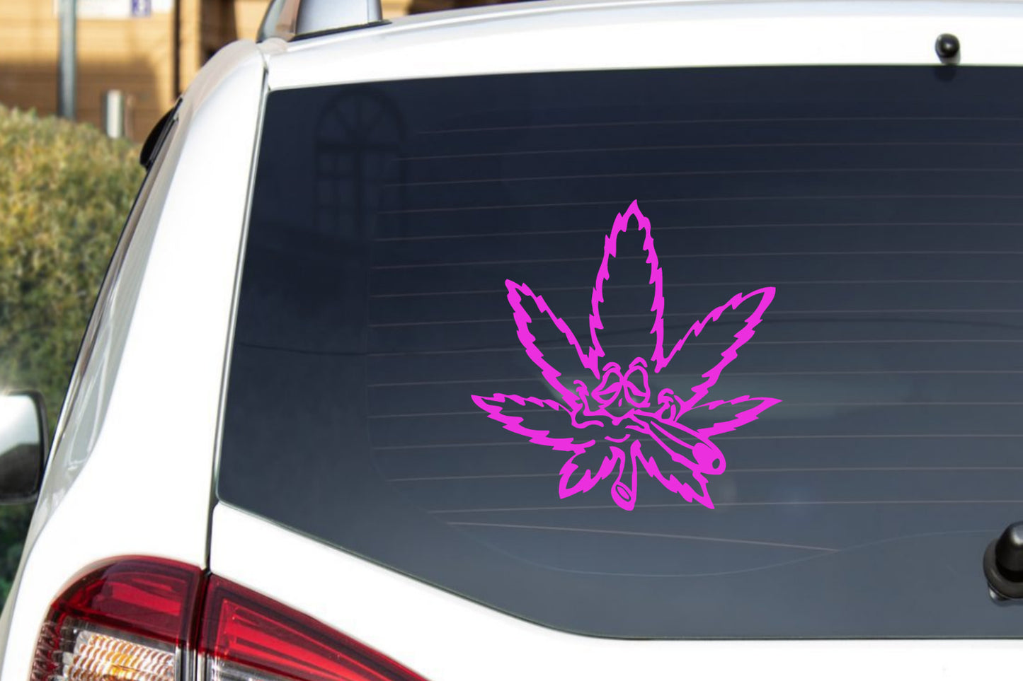 420 Pot Leaf Funny Face  Decal Vinyl Sticker  12 colors 6 sizes 3 inch to 10 inch stick anywhere