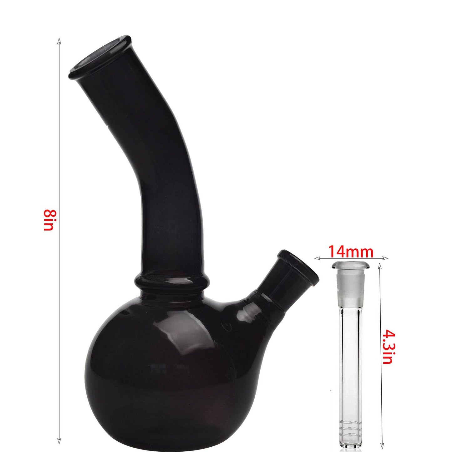 8inch Black Glass Bong Smoking Hookah Water Heavy Pipe Beaker USA+14mm Bowl - Maryjanes Bong Shop