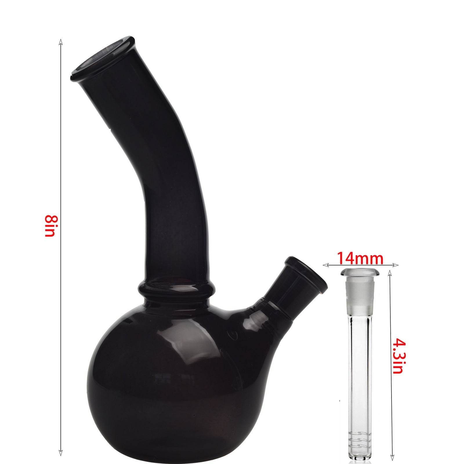 8inch Black Glass Bong Smoking Hookah Water Heavy Pipe Beaker USA+14mm Bowl - Maryjanes Bong Shop