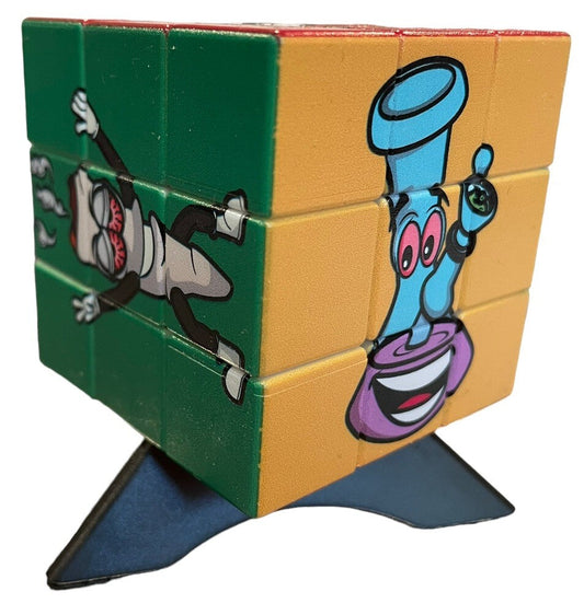 Marijuana Stoner Buddies Rubik's Cube Deluxe with cannabis-themed design.