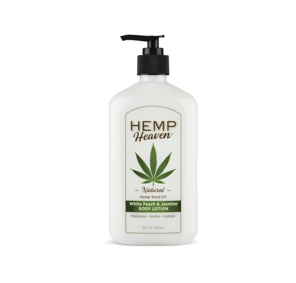 3 pack Hemp Heaven body Lotion White Peach & Jasmine 18 OZ mix n match