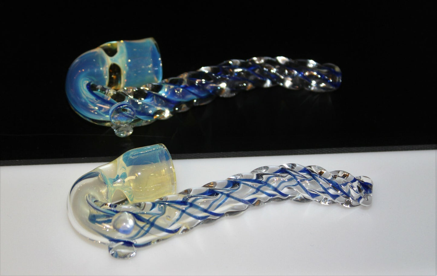 4" UNICORN STEM SHERLOCK -BLUE- One Hitter Tobacco Smoking Glass Pipe One Hitter