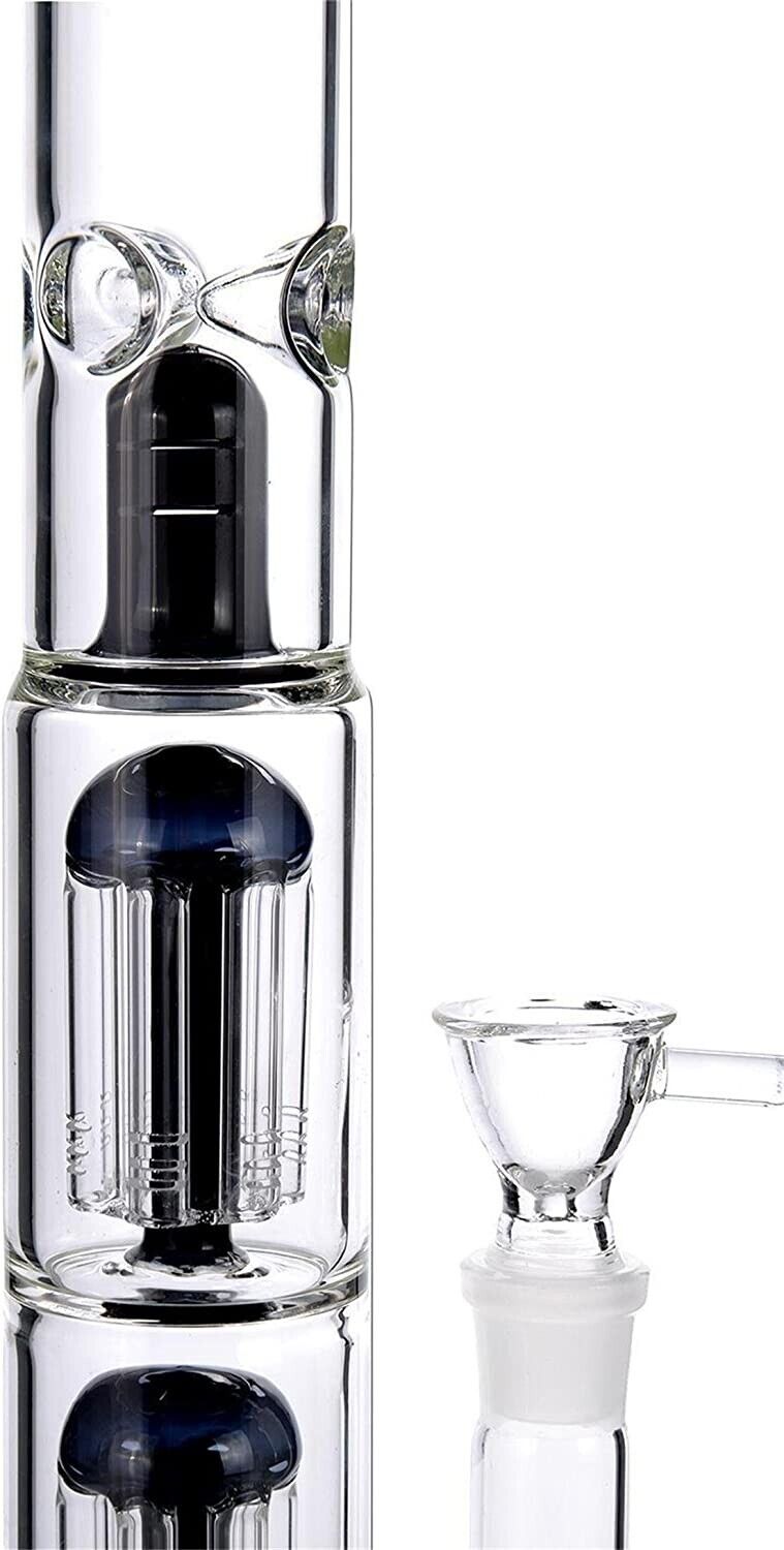 16.5" Heavy Glass Bong Percolate Bongs Smoking Hookah Water Pipe 18mm Bowl