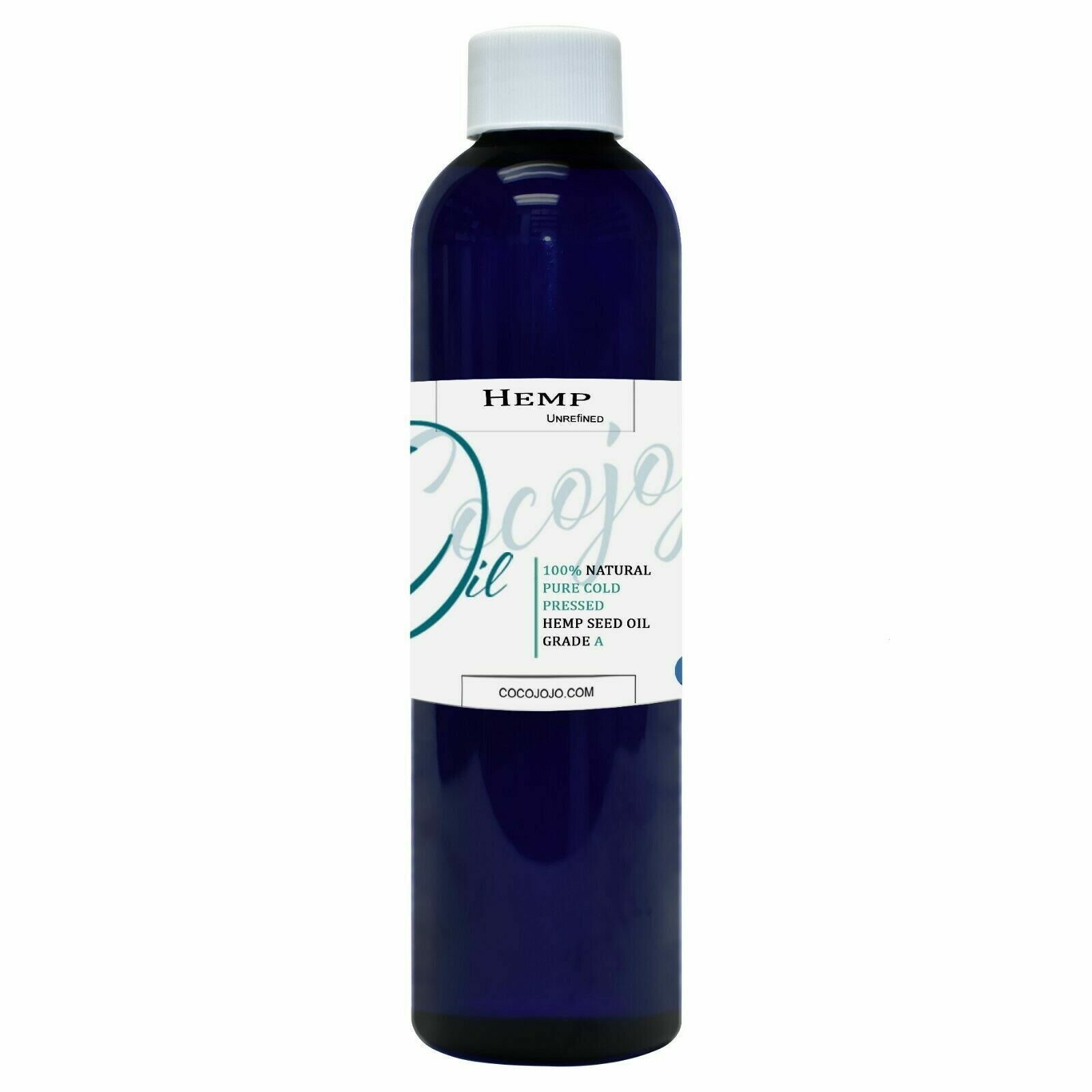 Hemp Seed Oil Cold Pressed 8 oz bottle for cosmetic use.