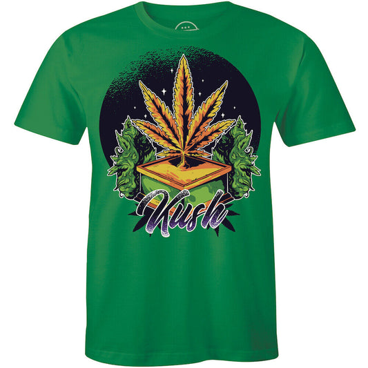 Green "Got Kush" T-shirt featuring marijuana leaf design with "Kush" text.