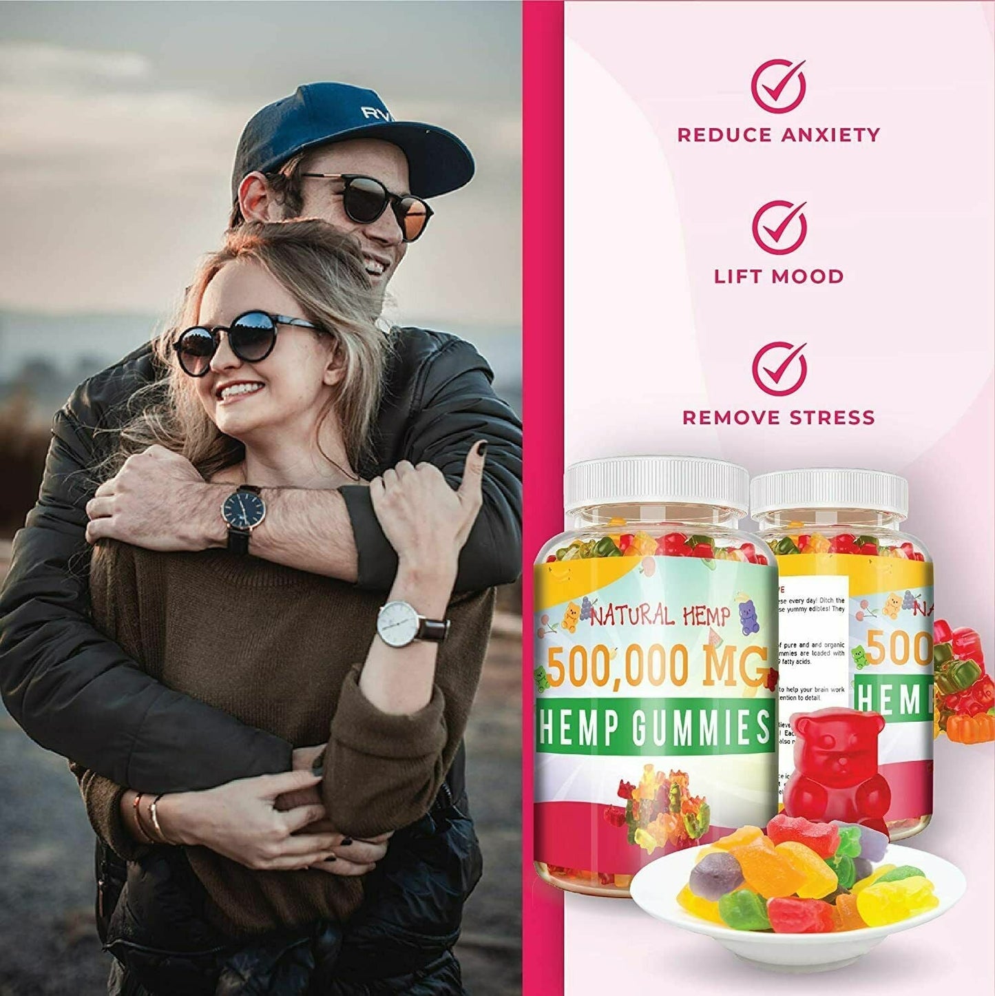 Natural Gummies for Stress Relief, Pain, Insomnia, and Anxiety Support