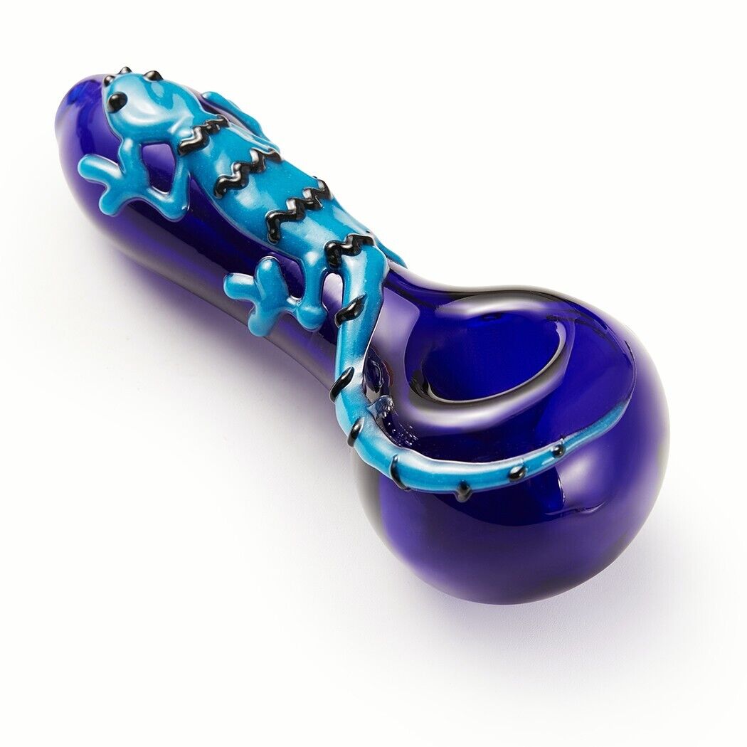 4" Gecko Style Tobacco Smoking Glass Pipe Collectible Handmade Pipes with Box