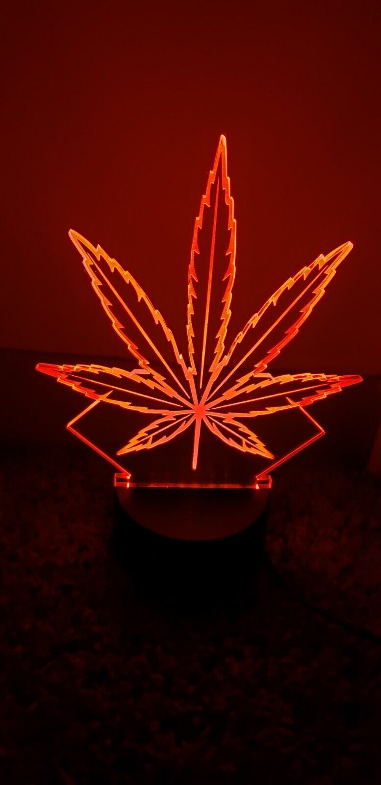 Pot Leaf 3D LED Night Light 16 Color Changing Acrylic Decor W/ Remote