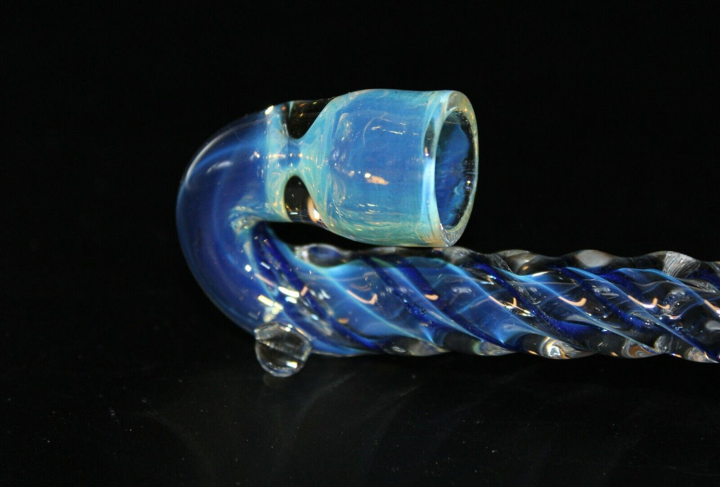 4" UNICORN STEM SHERLOCK -BLUE- One Hitter Tobacco Smoking Glass Pipe One Hitter