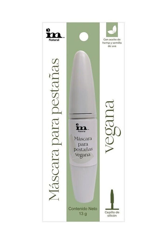 Vegan mascara with hemp and grapeseed oils, black, made in México.