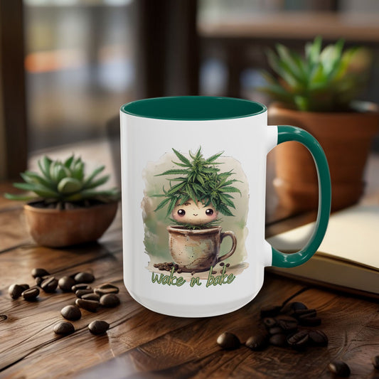 WAKE n BAKE Mug Cute Turnip Weed Cup 420 Coffee Lover Gift GenX Cannabis Stoner