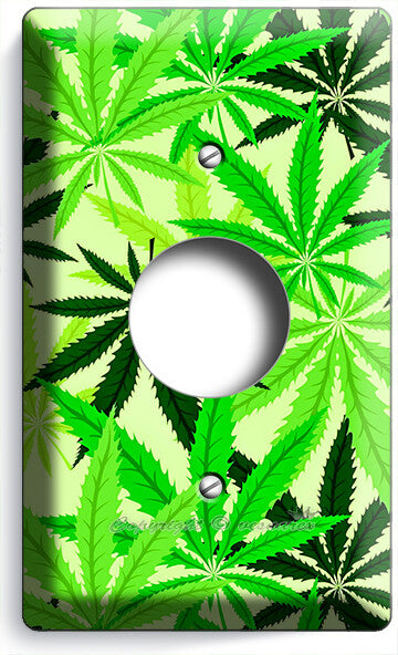 🍀GREEN CANNABIS MARIJUANA LEAFS LIGHT SWITCH OUTLETS WALL PLATES MAN CAVE DECOR